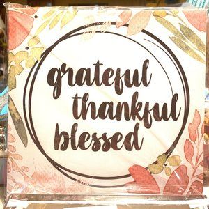 8x8 Grateful Thankful Blessed Soft Canvas Wall Art